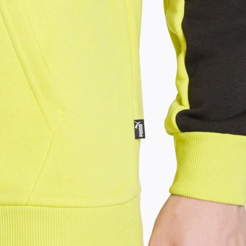 Férfi pulóver PUMA ESS+ Block Hoodie TR puma fekete/lime csillogás