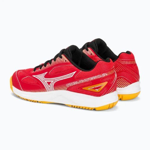 Mizuno Stealth Star 2 Jr gyermek kézilabda cipő radiant red/white/carrot curl