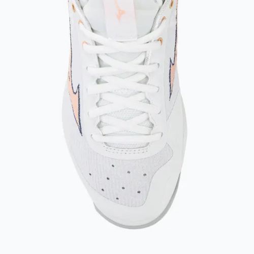 Női röplabda cipő Mizuno Wave Luminous 2 fehér/sárga barack/barack parfait