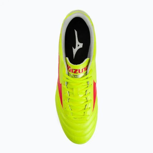 Mizuno Morelia II Club MD biztonsági sárga/tüzes korall 2/galaxis ezüst férfi futballcipő