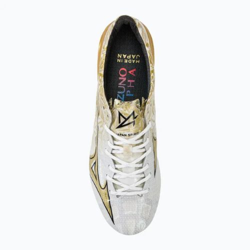 Férfi focicipő Mizuno Αlpha Japan Md white/ge gold/black