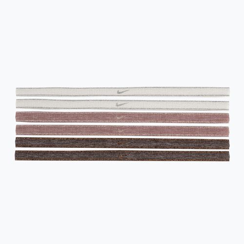 Fejpánt Nike Swoosh Sport Metalic 6 db brown/smokey mauve/metallic silver