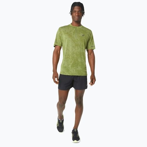 Férfi futópóló ASICS Metarun Pattern 1/2 ZIP cactus