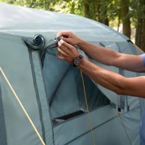 Felfújható 6 személyes kempingsátor KADVA AIRcamp 6.33 zöld