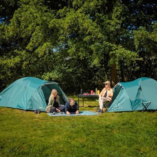 4 személyes KADVA CAMPdome 4 zöld kempingsátor