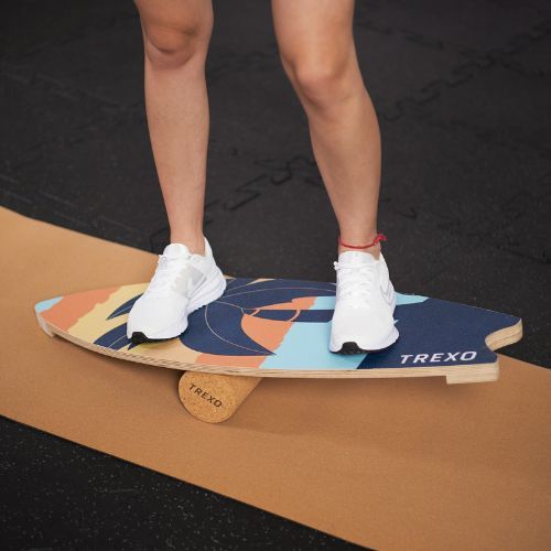 Kiegyensúlyozó deszka + szőnyeg + görgő XTREXO BBS01 kék/narancs