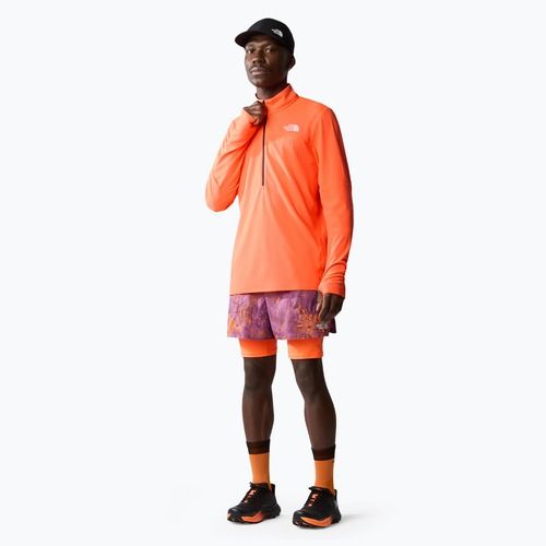 Férfi futópulóver The North Face Sunriser 1/4 Zip élénk lángú The North Face Sunriser 1/4 Zip pulóver