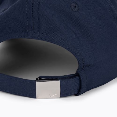 Nike Dri-Fit Club Unstructured Metal Swoosh baseball sapka éjfekete navy/metál ezüst