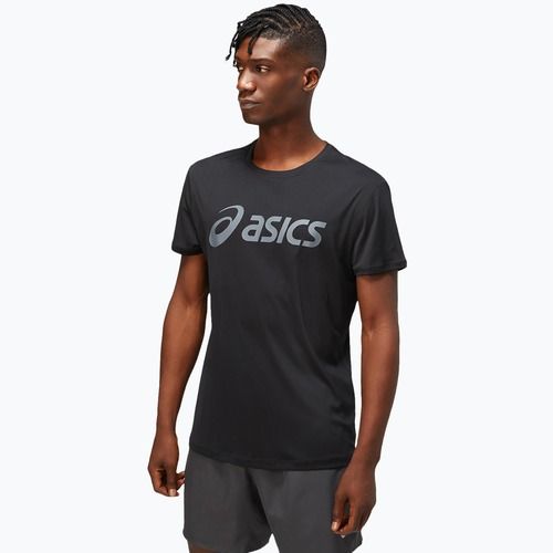 Férfi ASICS Core Top teljesítmény futópóló fekete/karrier szürke