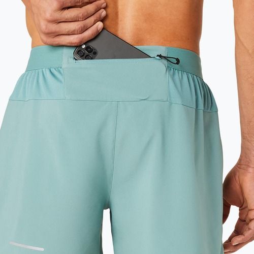 Férfi ASICS Road 5IN celadon színű futónadrág