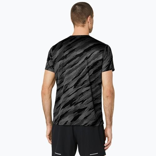 Férfi ASICS All Over Print Top grafitszürke/teljesítmény fekete futópóló