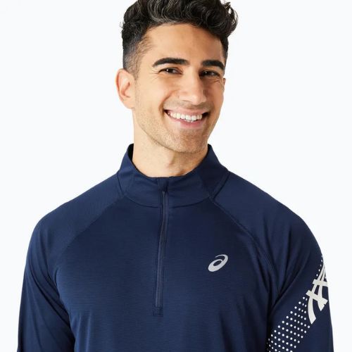 Férfi ASICS Icon 1/2 Zip teljesítmény kék expanse hosszú ujjú futócipő