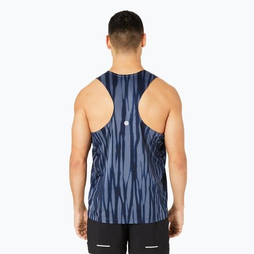 Férfi ASICS Road All Over Print Singlet kék expanse/középnapi futó felső