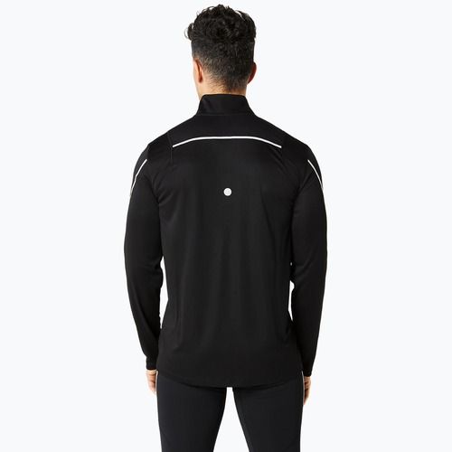 Férfi ASICS Road Lite-Show 1/2 Zip teljesítmény fekete futó ujjú futócipő