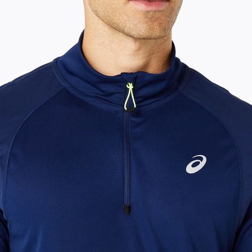 Férfi ASICS Road Lite-Show 1/2 Zip kék költségű futó hosszú ujjú futócipő