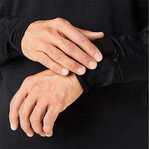 Férfi ASICS Road Winter 1/2 Zip Mid Layer teljesítményű fekete futó melegítőfelső