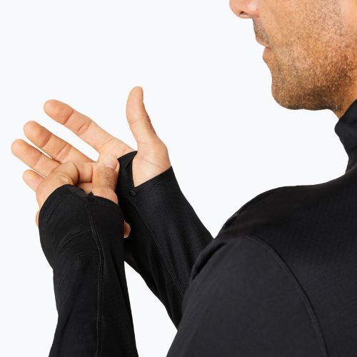 Férfi ASICS Road Winter 1/2 Zip Mid Layer teljesítményű fekete futó melegítőfelső