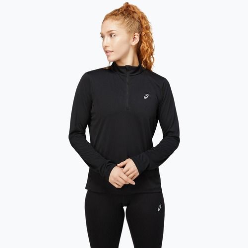 Női futó hosszú ujjú ASICS Core 1/2 Zip Top teljesítmény fekete