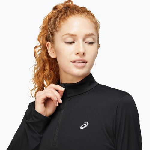 Női futó hosszú ujjú ASICS Core 1/2 Zip Top teljesítmény fekete