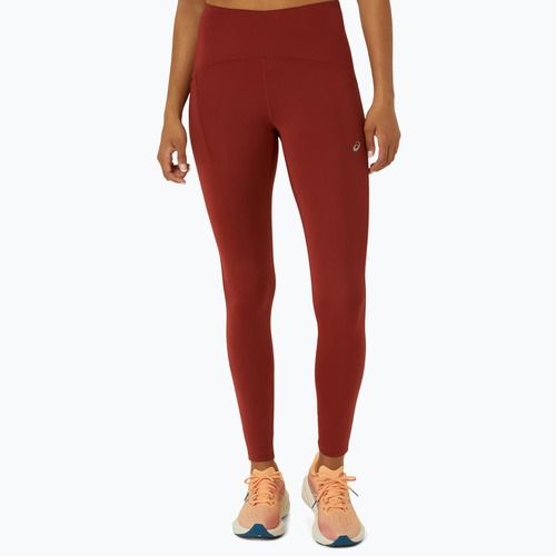 Női ASICS Road High Waist futó leggings mélyvörös