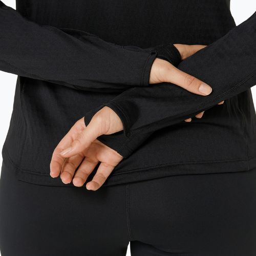 Női ASICS Road Winter 1/2 Zip Mid Layer teljesítményű fekete futó melegítőfelső