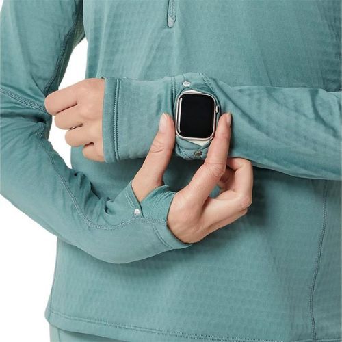 Női futó pulóver ASICS Road Winter 1/2 Zip Mid Layer Mid Layer celadon színű