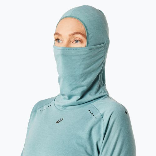 Női ASICS Metarun Winter LS Hoodie celadon színű futó melegítő pulóver