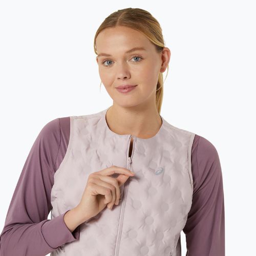 Női futás ujjatlan ASICS Nagino Run Padded Gilet vízhatlan rózsaszínű