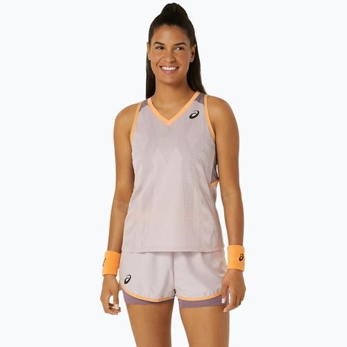 Női tenisz felső ASICS Match Actibreeze Tank vízválasztó rózsaszín ASICS Match Actibreeze Tank vízválasztó rózsa