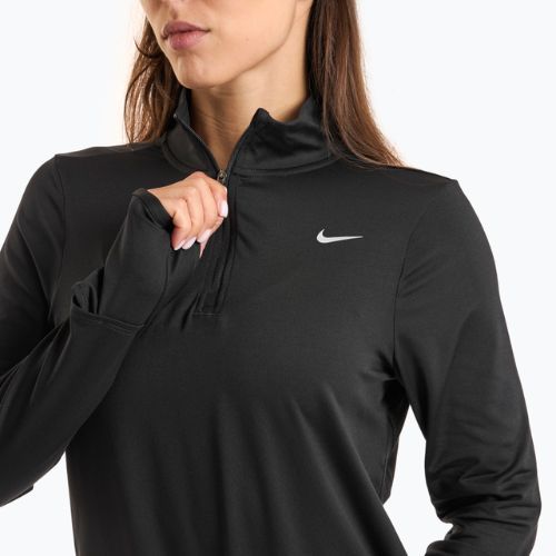 Női Nike Swift Element UV 1/4-Zip hosszú ujjú futócipő fekete