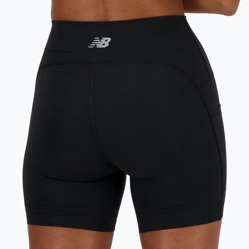 New Balance női rövidnadrág Sleek Pocket High Rise 6" fekete