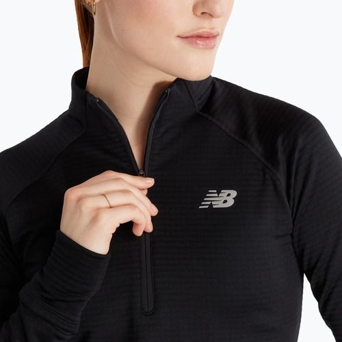 Női hosszú ujjú felső futáshoz New Balance Athletics Heat Grid 1/2 Zip black