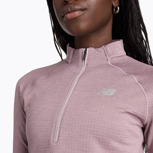 Női hosszú ujjú felső futáshoz New Balance Athletics Heat Grid 1/2 Zip ice wine heather