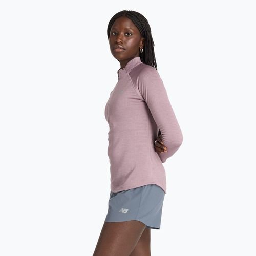 Női hosszú ujjú felső futáshoz New Balance Athletics Heat Grid 1/2 Zip ice wine heather