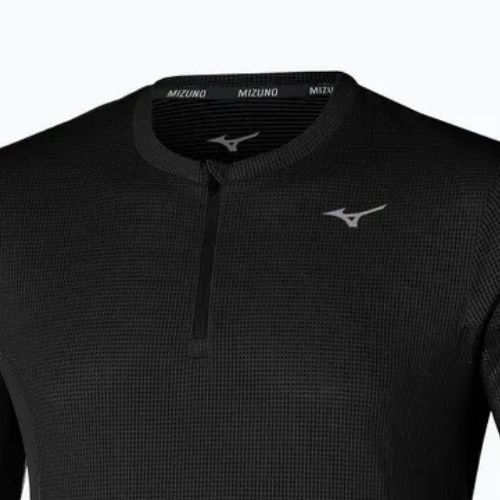 Férfi futó hosszú ujjú Mizuno Dryaeroflow Half Zip fekete