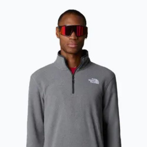 Férfi pulóver The North Face 100 Glacier 1/4 Zip közepes szürke szürke sáska