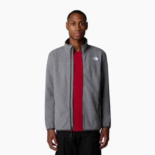 Férfi The North Face 100 Glacier Full Zip pulóver közepes szürke szürke szőrzet