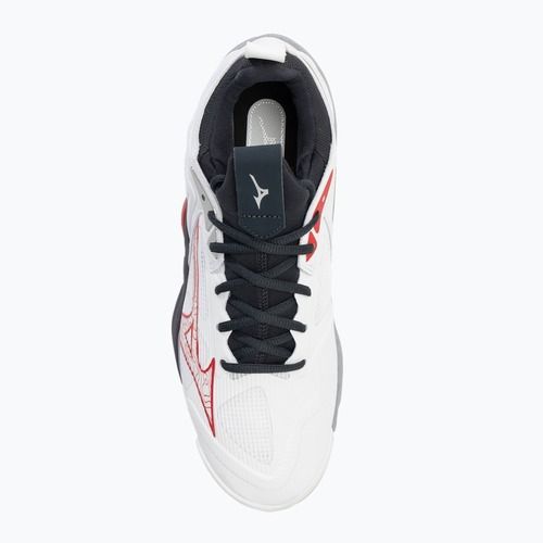 Férfi röplabda cipő Mizuno Wave Momentum 3 fehér/salsa/fekete