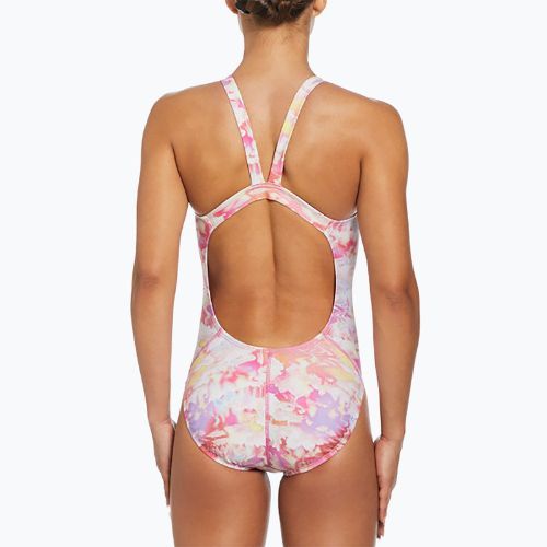 Női egyrészes fürdőruha Nike Hydrastrong Multi Print Fastback warm multi