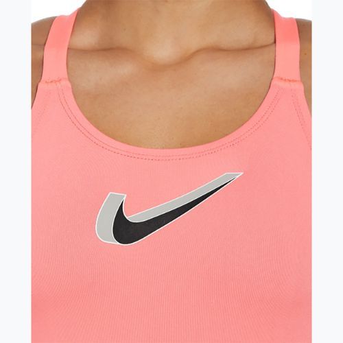 Női egyrészes fürdőruha Nike Hydrastrong 3D Swoosh Fastback hot punch