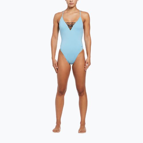 Női egyrészes fürdőruha Nike Sneakerkini 2.0 Croccback aquarius blue/scuba blue