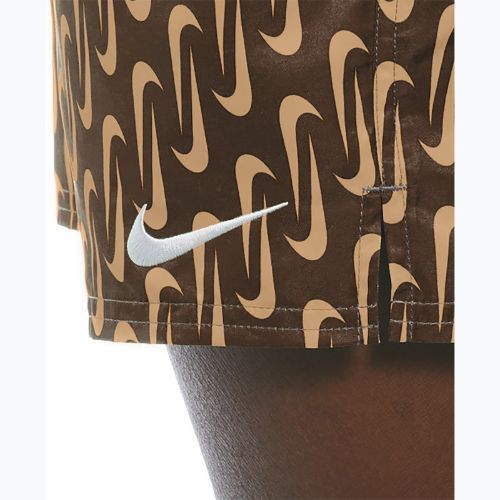 Férfi fürdőnadrág Nike Swoosh Link 5" Volley cacao wow