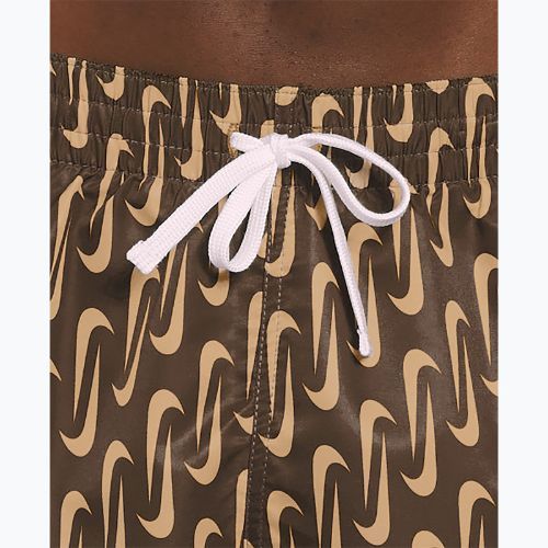 Férfi fürdőnadrág Nike Swoosh Link 5" Volley cacao wow