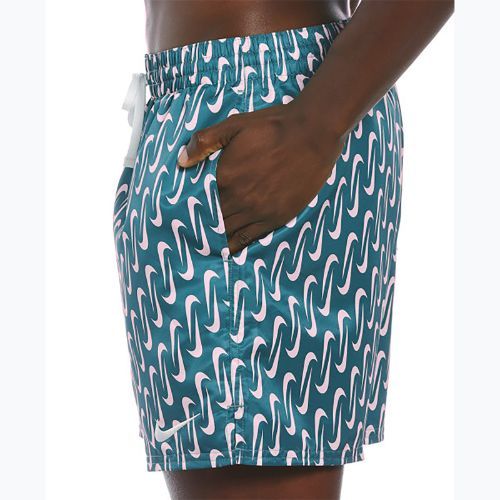 Férfi fürdőnadrág Nike Swoosh Link 5" Volley dusty cactus