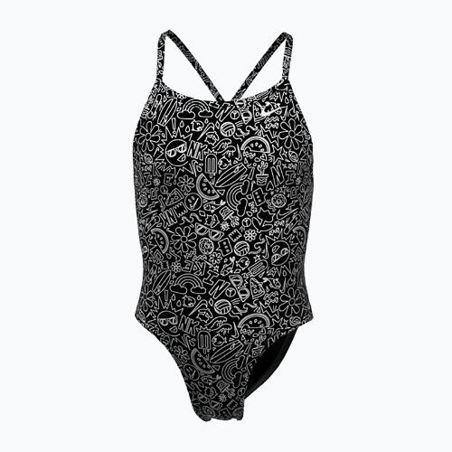 Gyerek fürdőruha Nike Hydrastrong Charms Multi Print Lace Up Back black