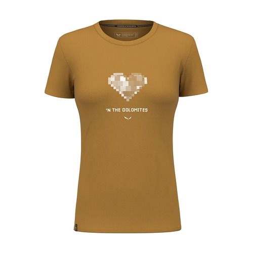 Női póló Salewa Pure Heart Dry golden brown