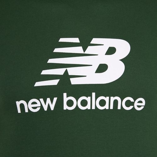 Férfi New Balance Stacked Logo éjszakai óra zöld póló