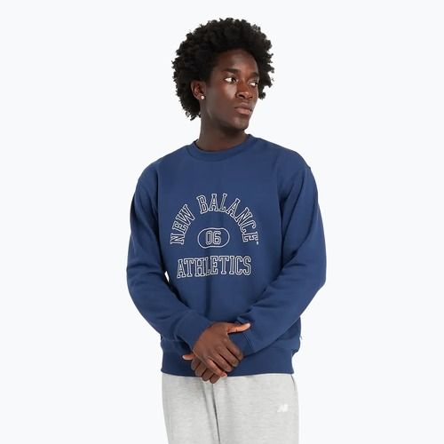 Férfi pulóver New Balance Graphic Crew navy