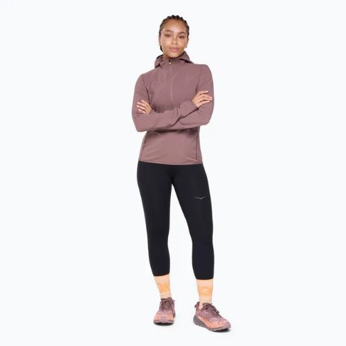 Női futópulóver HOKA Sky Glow Half Zip smokey quartz