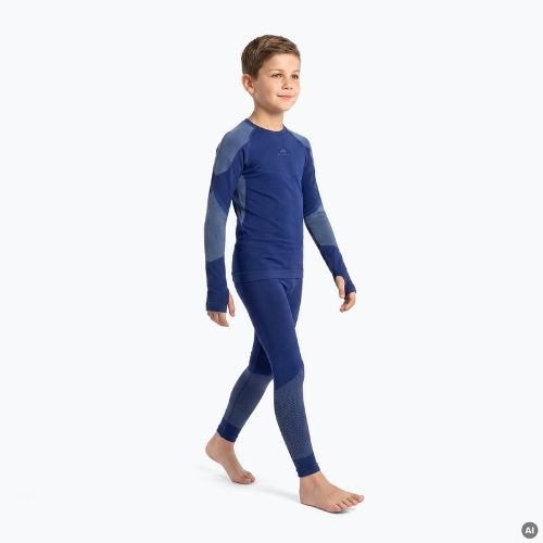 Gyermek termikus fehérnemű szett KADVA Frosty Jrb Set varrás nélküli sötétkék